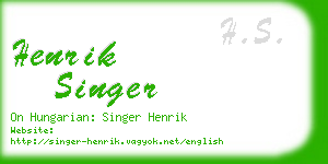 henrik singer business card